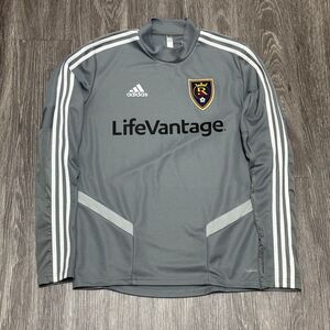 Real Salt‎ Lake Adidas Long Sleeve Shirt Adult Small Gray Climawarm FC Soccer